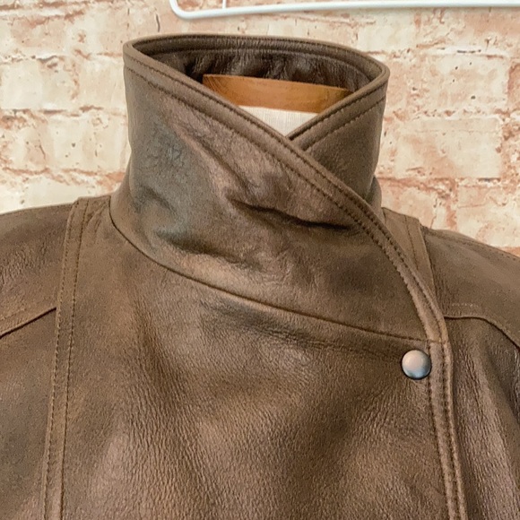 Lovely vintage Jacqueline Ferrar Brown leather jacket/coat - Picture 4 of 14